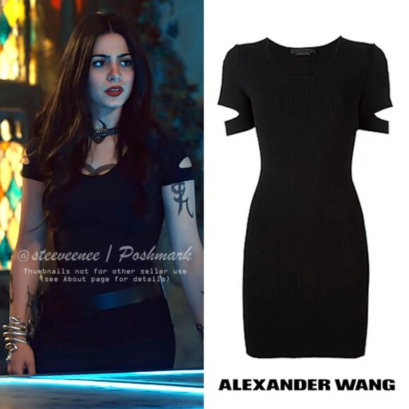 Alexander Wang Slit Sleeve Knit Dress ASO Isabelle Lightwood - Picture 1 of 9